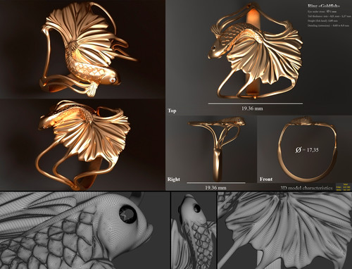 3D модель "Золотая рыбка"